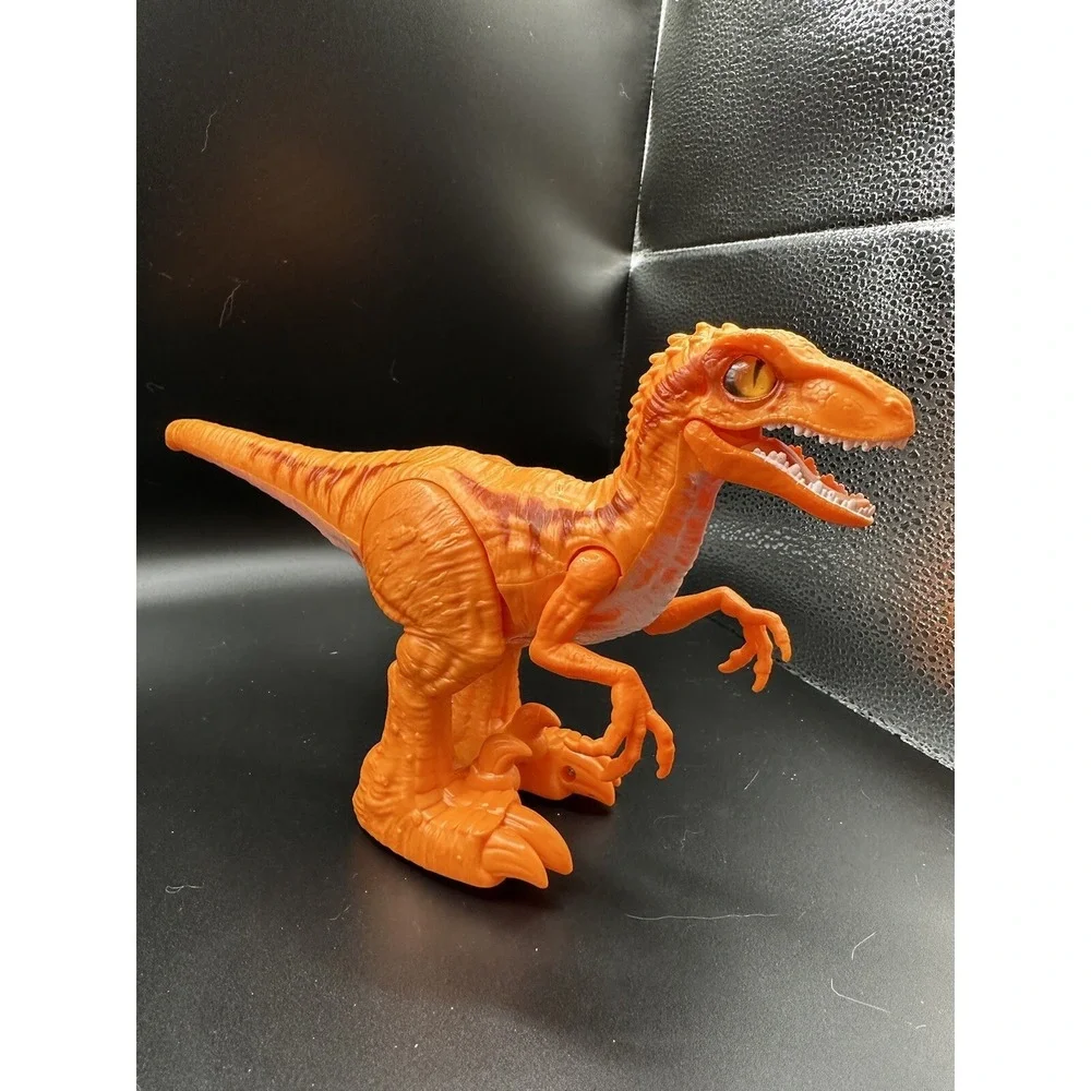 Zuru‎ Robo Alive Dino Wars Attacking Velociraptor Orange Walks Lights Up Chomps